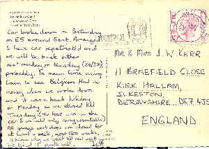 Postcard Gent 22-7-1976 - reverse